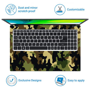 Camouflage Earthy Woodland Laptop Skin - View 5