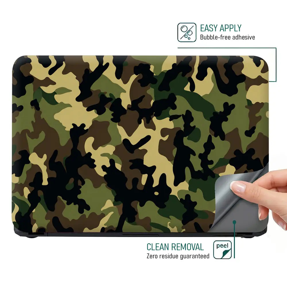 Camouflage Forest Woodland Laptop Skin - View 4