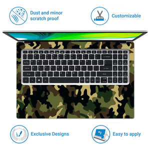 Camouflage Forest Woodland Laptop Skin - View 5