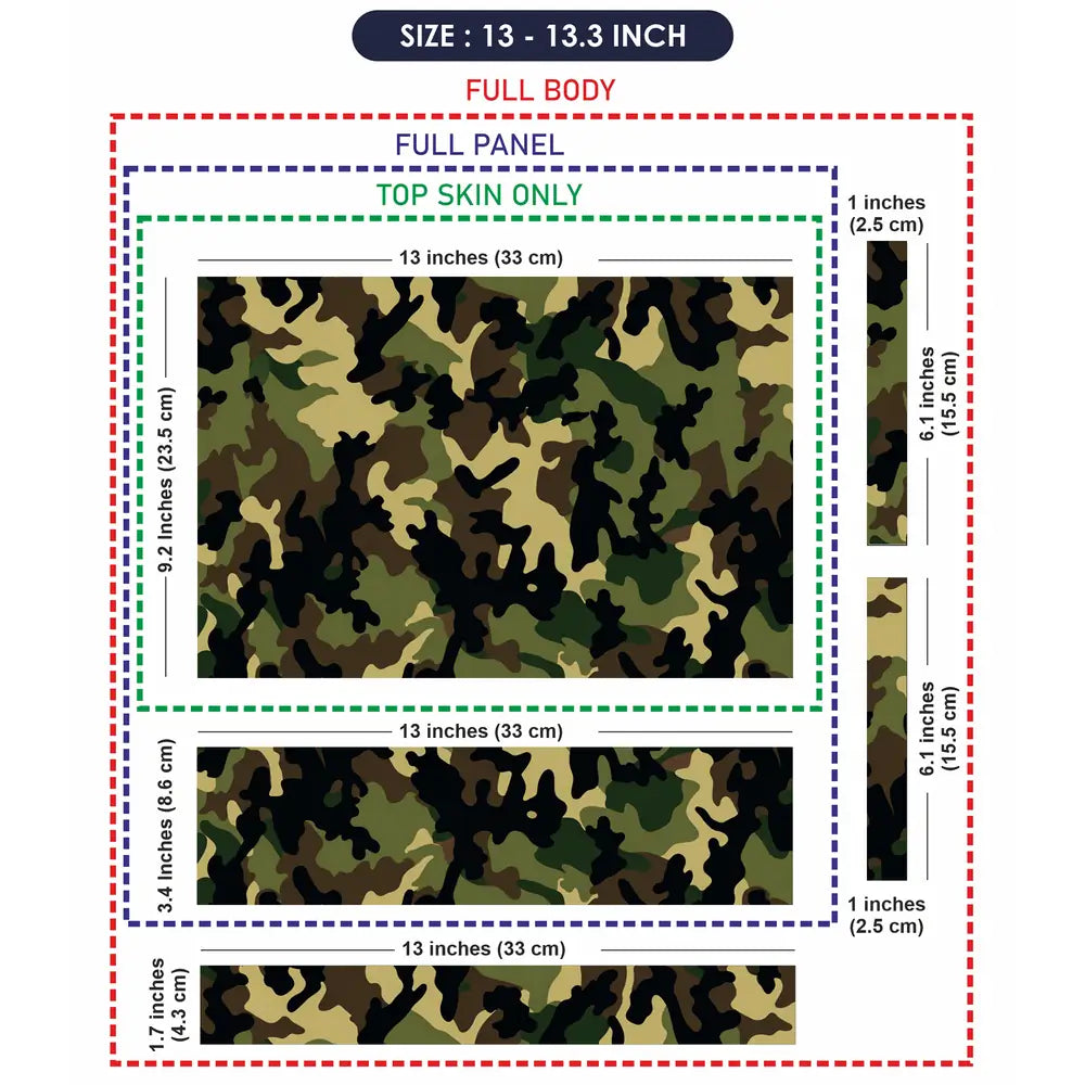 Camouflage Forest Woodland Laptop Skin - View 6