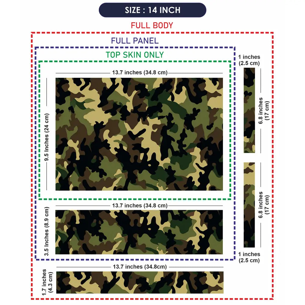 Camouflage Forest Woodland Laptop Skin - View 7