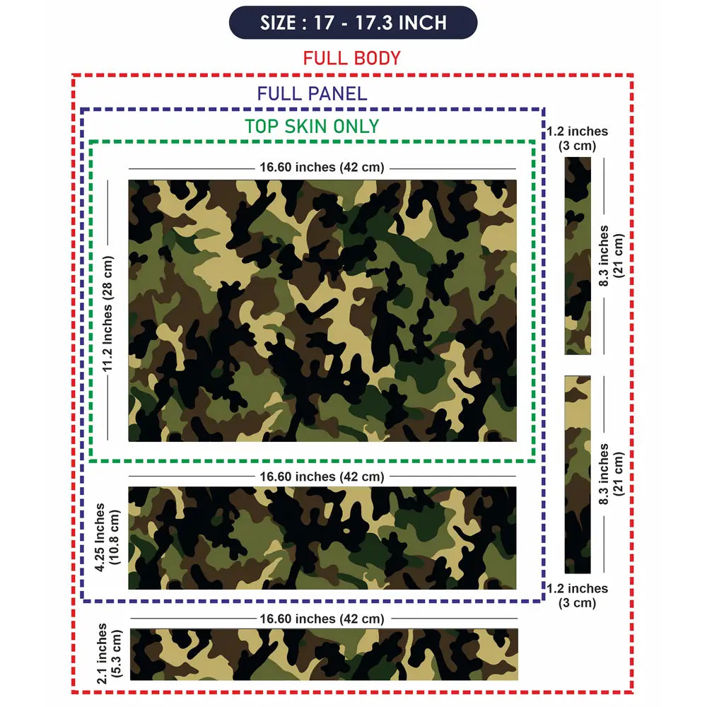 Camouflage Forest Woodland Laptop Skin - View 9
