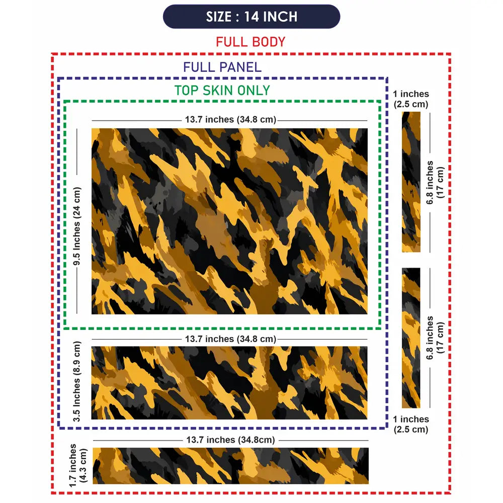Camouflage Gold Tiger Stripe Laptop Skin - View 7