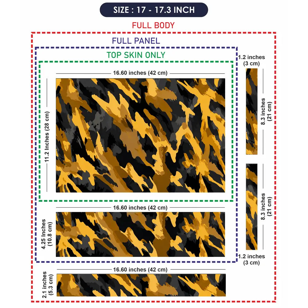Camouflage Gold Tiger Stripe Laptop Skin - View 9