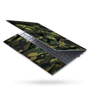 Camouflage Green Cracked Geometric Laptop Skin - View 3