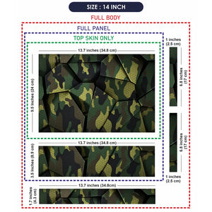 Camouflage Green Cracked Geometric Laptop Skin - View 7