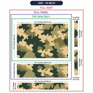 Camouflage Green Cream Woodland Laptop Skin - View 7