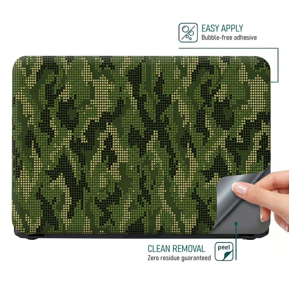 Camouflage Green Digital Pixel Laptop Skin - View 4
