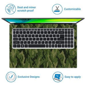 Camouflage Green Digital Pixel Laptop Skin - View 5