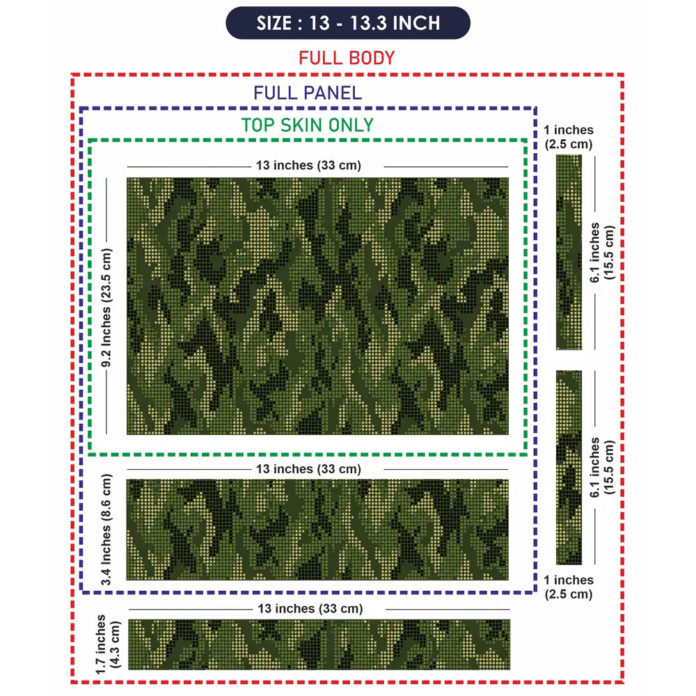 Camouflage Green Digital Pixel Laptop Skin - View 6