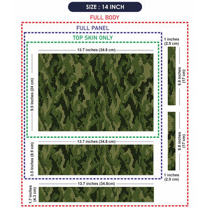 Camouflage Green Digital Pixel Laptop Skin - View 7