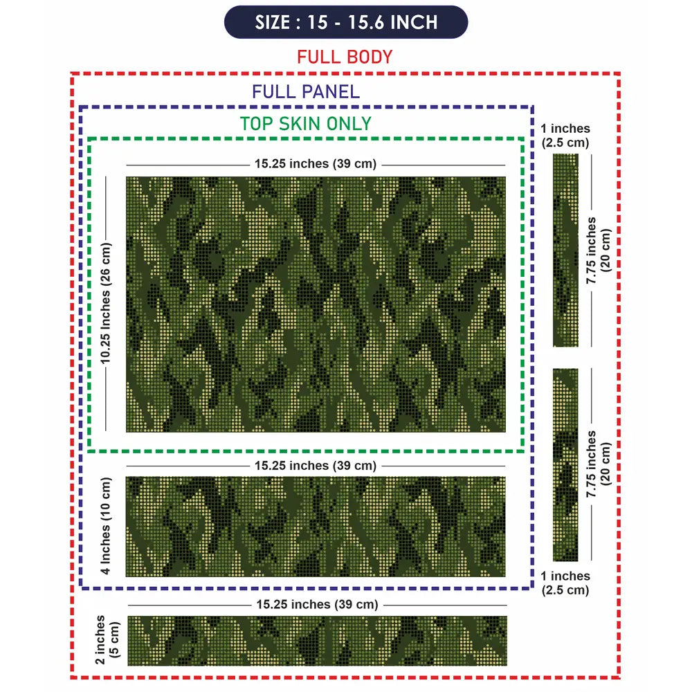 Camouflage Green Digital Pixel Laptop Skin - View 8