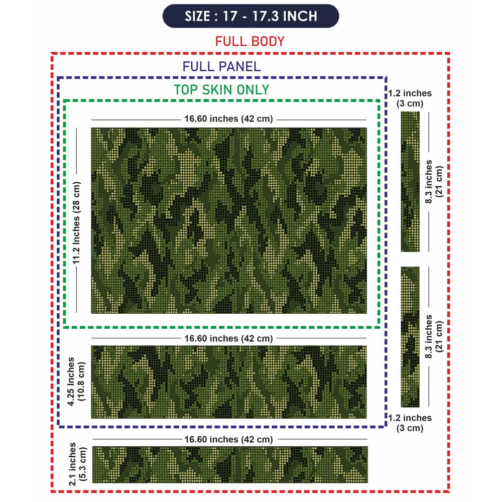Camouflage Green Digital Pixel Laptop Skin - View 9