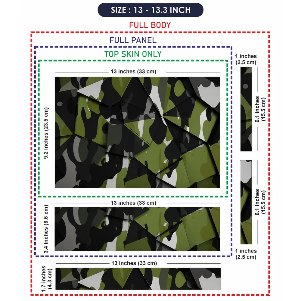 Camouflage Green Low-Poly Geometric Laptop Skin - View 6