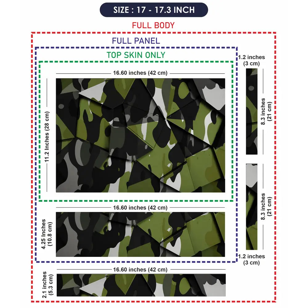 Camouflage Green Low-Poly Geometric Laptop Skin - View 9
