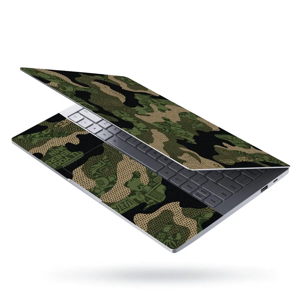 Camouflage Green Reptile Laptop Skin - View 3