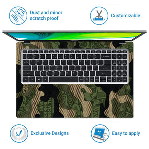 Camouflage Green Reptile Laptop Skin - View 5