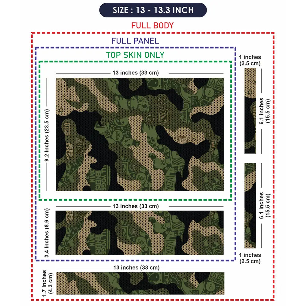 Camouflage Green Reptile Laptop Skin - View 6