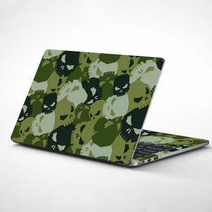 Camouflage Green Skull Laptop Skin - View 1
