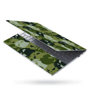 Camouflage Green Skull Laptop Skin - View 3