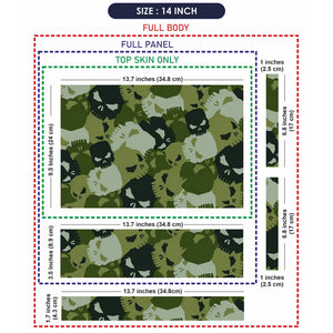 Camouflage Green Skull Laptop Skin - View 7
