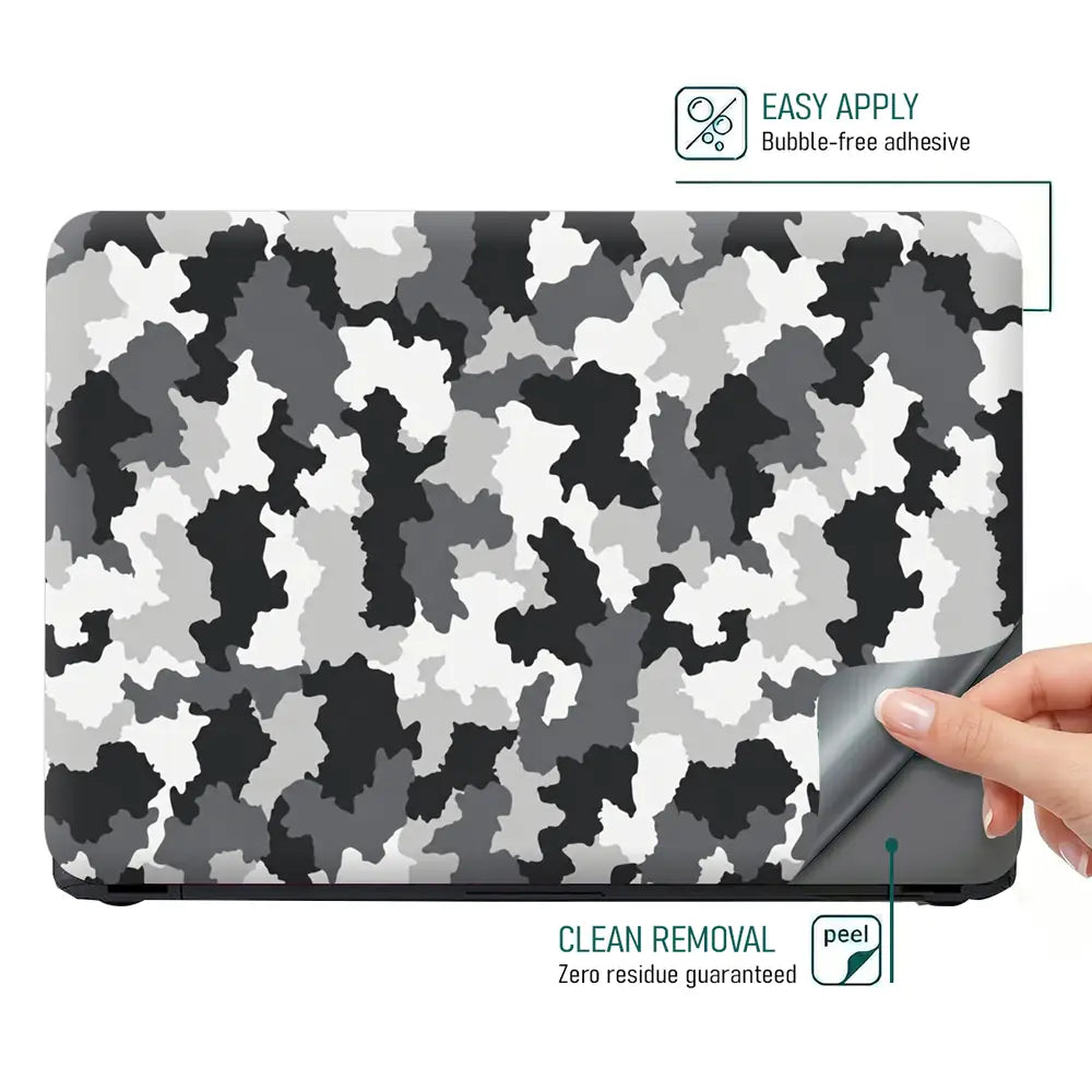 Camouflage Grey Urban Laptop Skin - View 4