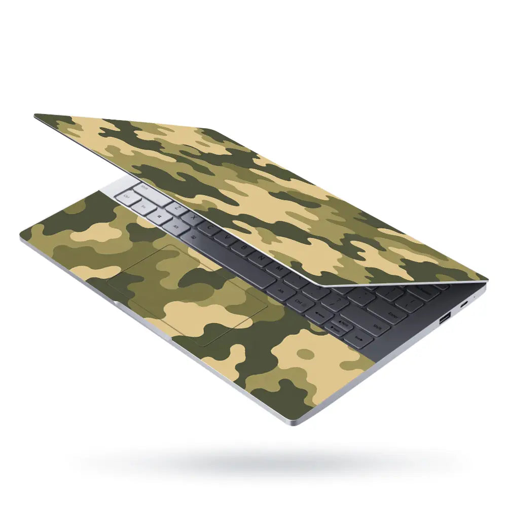Camouflage Khaki Tan Laptop Skin - View 3