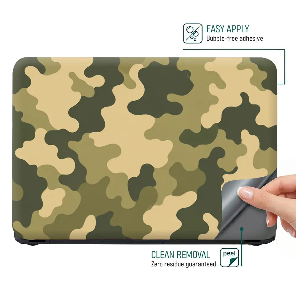 Camouflage Khaki Tan Laptop Skin - View 4