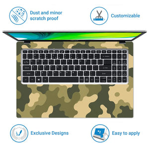 Camouflage Khaki Tan Laptop Skin - View 5