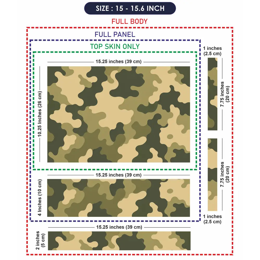 Camouflage Khaki Tan Laptop Skin - View 8