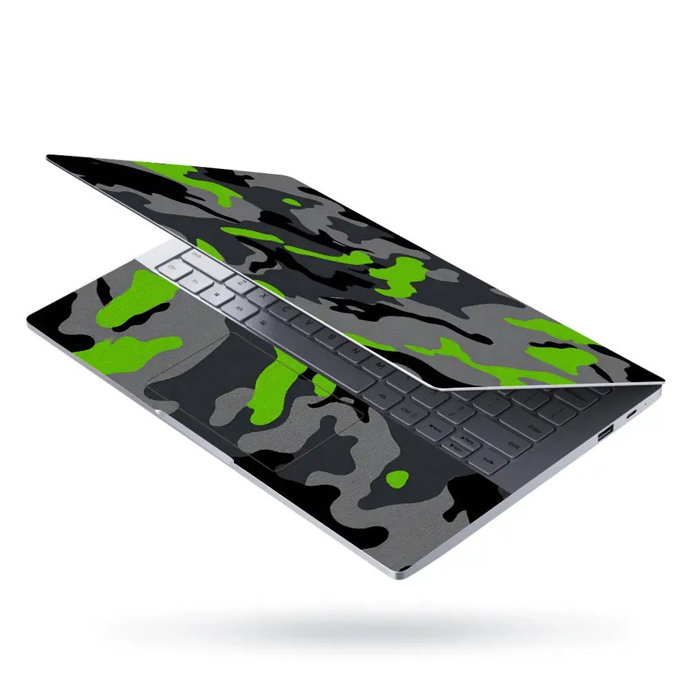 Camouflage Lime Accent Urban Laptop Skin - View 3
