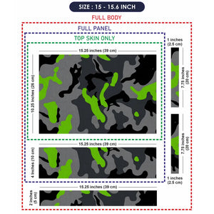 Camouflage Lime Accent Urban Laptop Skin - View 8