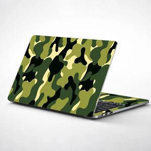 Camouflage Lime Cream Woodland Laptop Skin - View 1