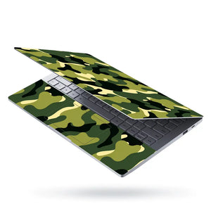 Camouflage Lime Cream Woodland Laptop Skin - View 3