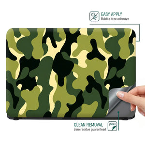 Camouflage Lime Cream Woodland Laptop Skin - View 4