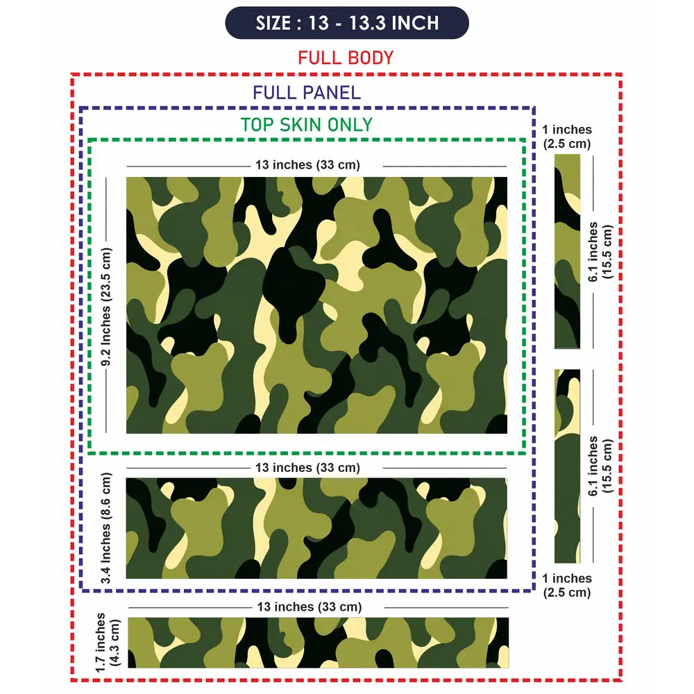 Camouflage Lime Cream Woodland Laptop Skin - View 6