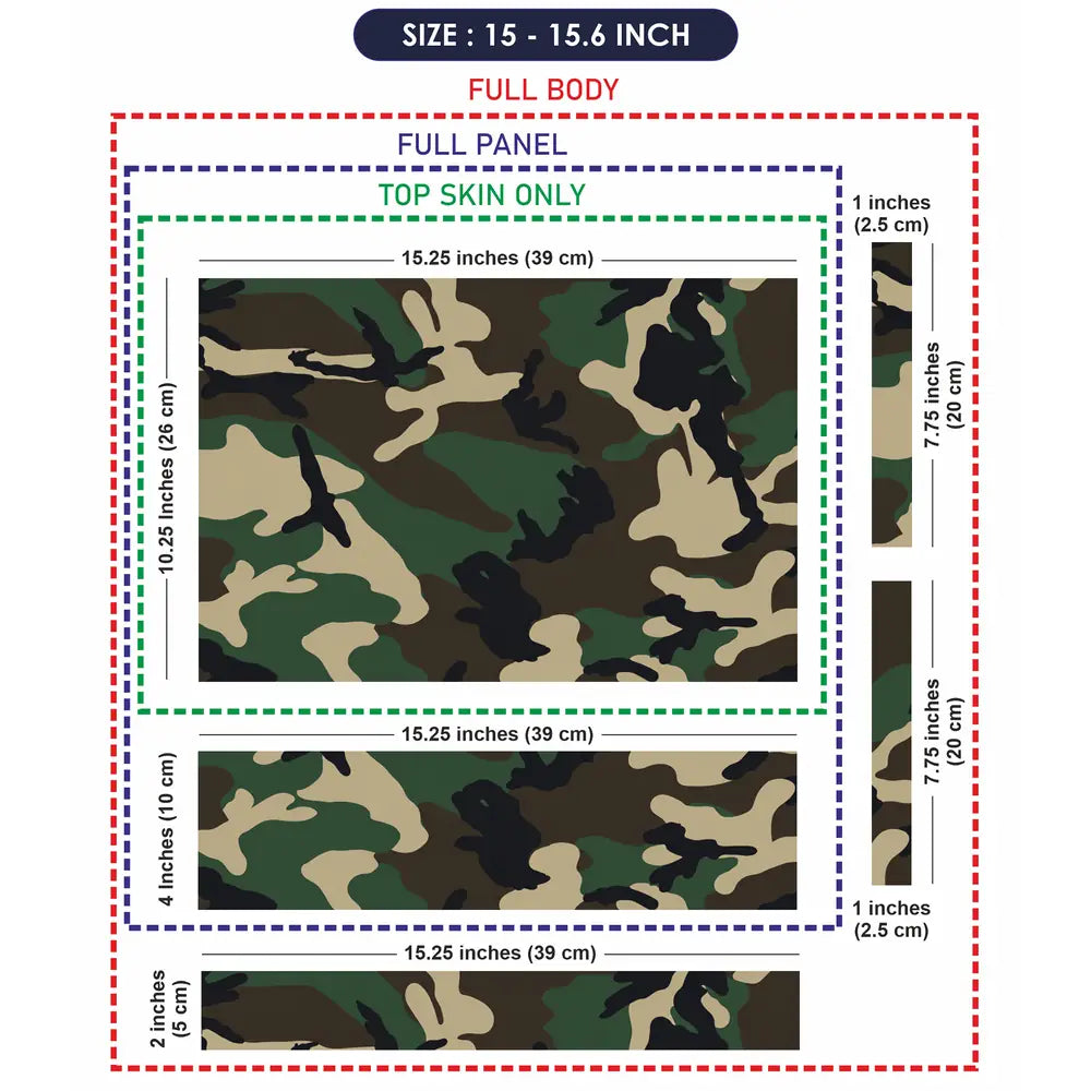 Camouflage M81 Woodland Laptop Skin - View 8