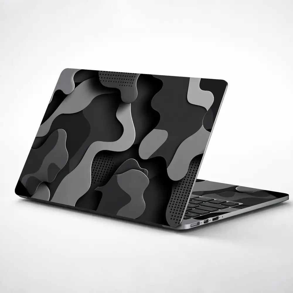 Camouflage Monochrome 3D Laptop Skin - View 1