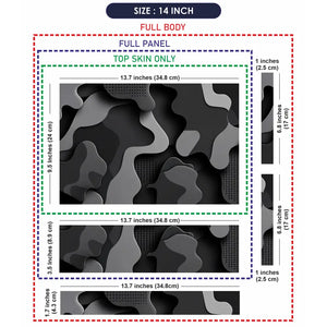 Camouflage Monochrome 3D Laptop Skin - View 7