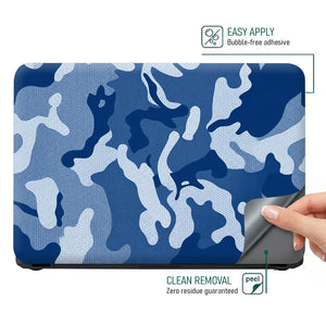 Camouflage Navy Blue Laptop Skin - View 4
