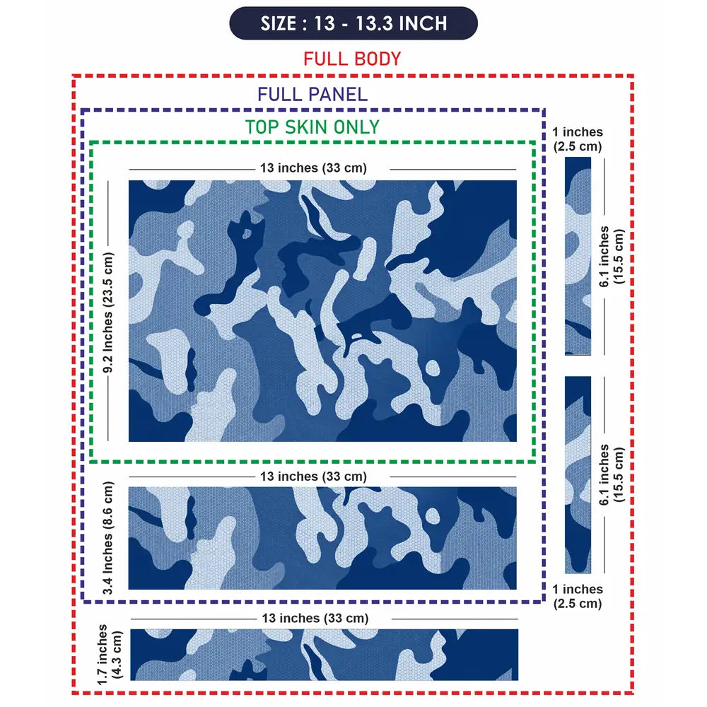 Camouflage Navy Blue Laptop Skin - View 6