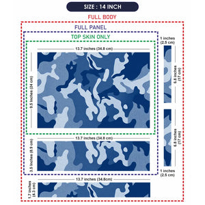 Camouflage Navy Blue Laptop Skin - View 7