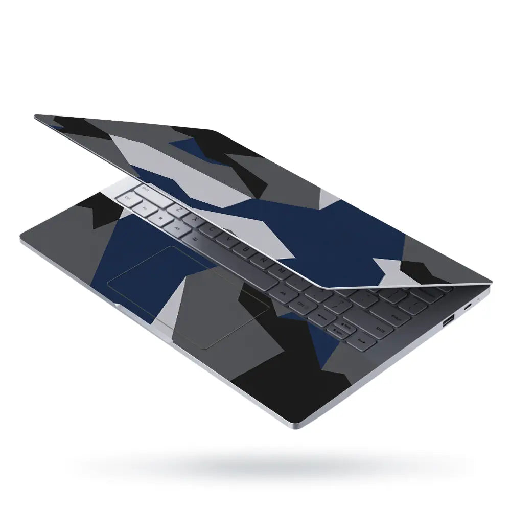Camouflage Navy Geometric Laptop Skin - View 3