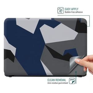 Camouflage Navy Geometric Laptop Skin - View 4