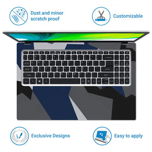 Camouflage Navy Geometric Laptop Skin - View 5