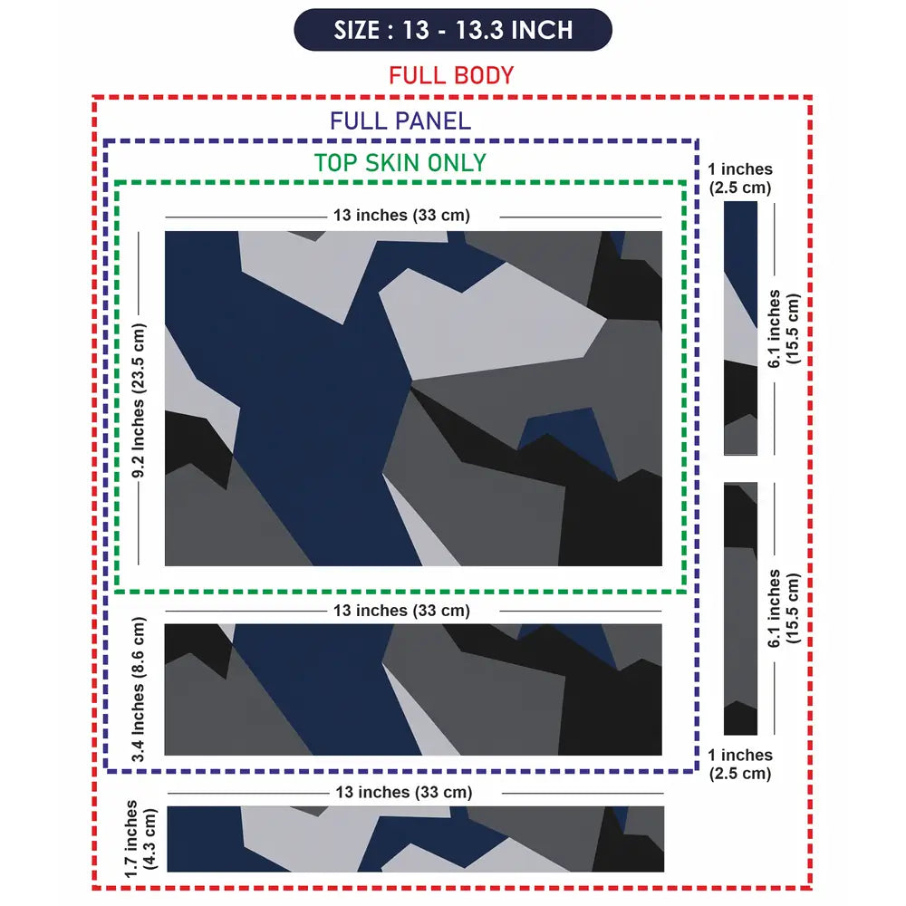 Camouflage Navy Geometric Laptop Skin - View 6