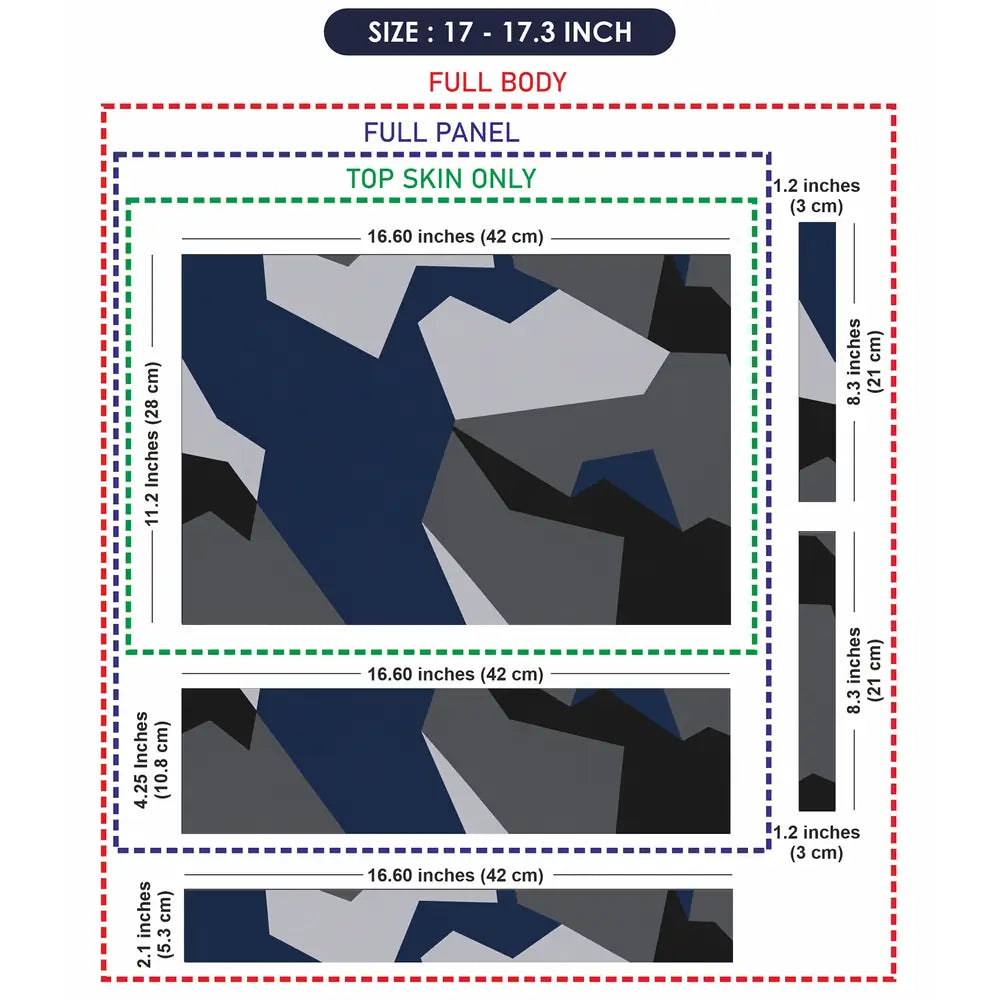 Camouflage Navy Geometric Laptop Skin - View 9