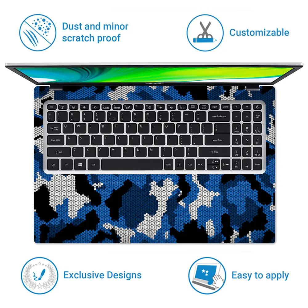 Camouflage Navy Urban Laptop Skin - View 5