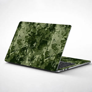 Camouflage Olive Grunge Laptop Skin - View 1