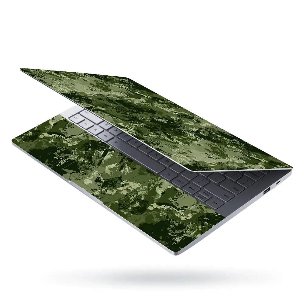 Camouflage Olive Grunge Laptop Skin - View 3
